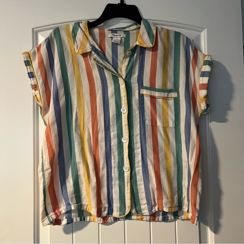 Madewell Rainbow Striped Button-Up